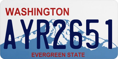 WA license plate AYR2651