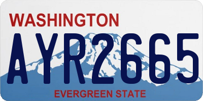 WA license plate AYR2665