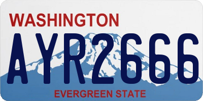 WA license plate AYR2666