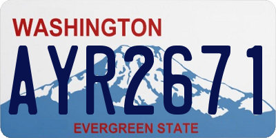 WA license plate AYR2671