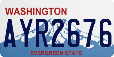WA license plate AYR2676