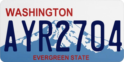 WA license plate AYR2704