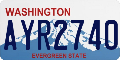 WA license plate AYR2740