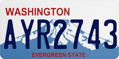 WA license plate AYR2743
