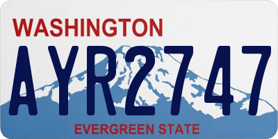 WA license plate AYR2747