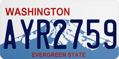 WA license plate AYR2759
