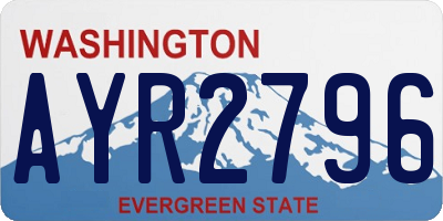 WA license plate AYR2796