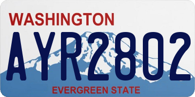WA license plate AYR2802