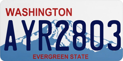 WA license plate AYR2803