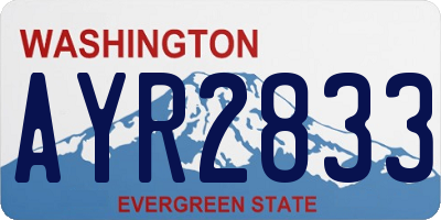 WA license plate AYR2833