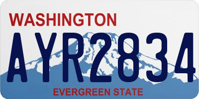 WA license plate AYR2834