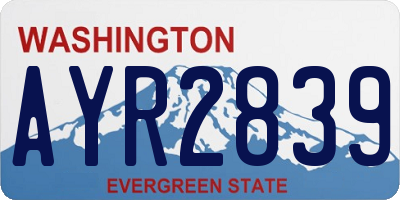 WA license plate AYR2839