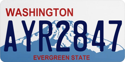 WA license plate AYR2847