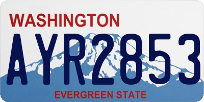 WA license plate AYR2853