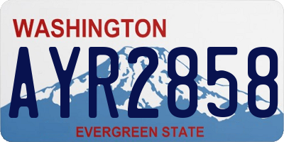 WA license plate AYR2858