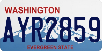 WA license plate AYR2859