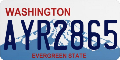 WA license plate AYR2865