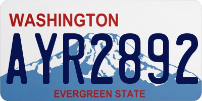 WA license plate AYR2892