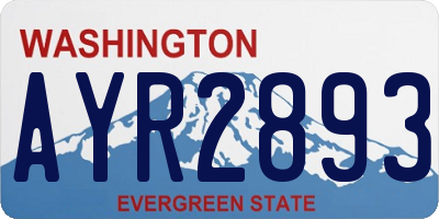WA license plate AYR2893