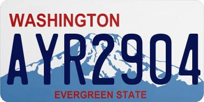WA license plate AYR2904