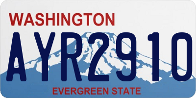 WA license plate AYR2910