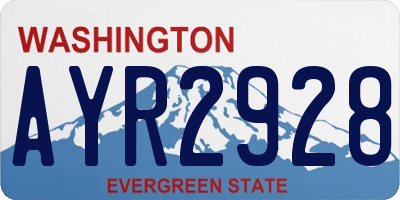 WA license plate AYR2928