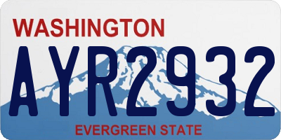 WA license plate AYR2932
