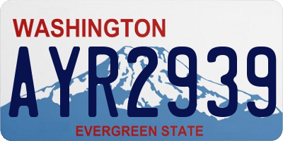 WA license plate AYR2939