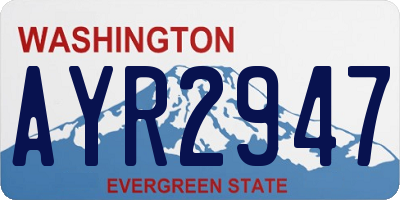 WA license plate AYR2947