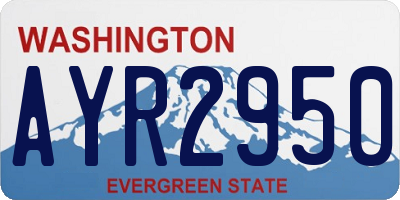WA license plate AYR2950