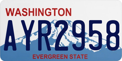 WA license plate AYR2958