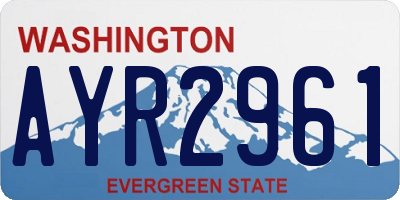 WA license plate AYR2961