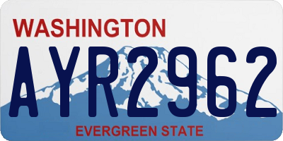 WA license plate AYR2962