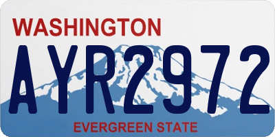 WA license plate AYR2972