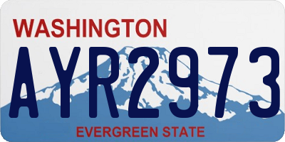 WA license plate AYR2973