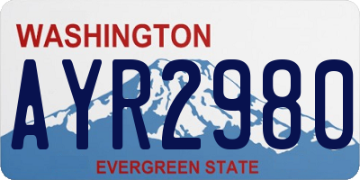 WA license plate AYR2980