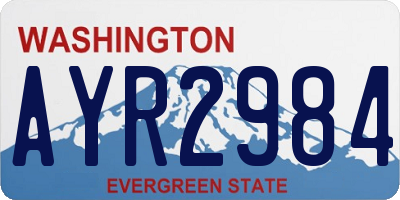 WA license plate AYR2984