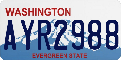 WA license plate AYR2988