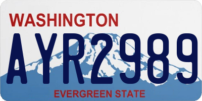 WA license plate AYR2989