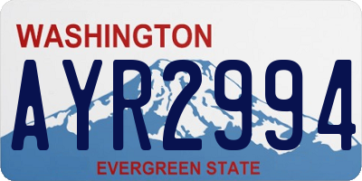 WA license plate AYR2994