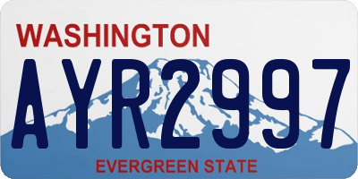 WA license plate AYR2997