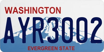 WA license plate AYR3002