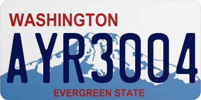 WA license plate AYR3004