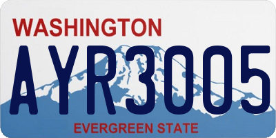 WA license plate AYR3005