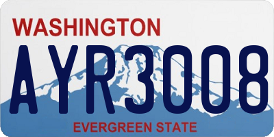 WA license plate AYR3008