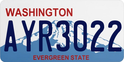 WA license plate AYR3022