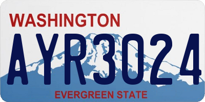 WA license plate AYR3024