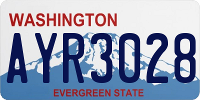 WA license plate AYR3028