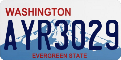 WA license plate AYR3029