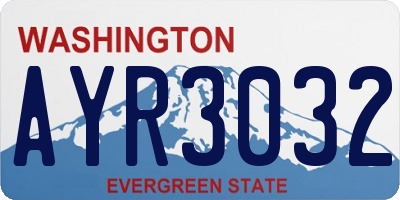 WA license plate AYR3032